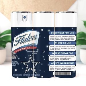 “Haters be Gone-DallasCowboys themed” custom, 20oz tumbler+slide lid & straw